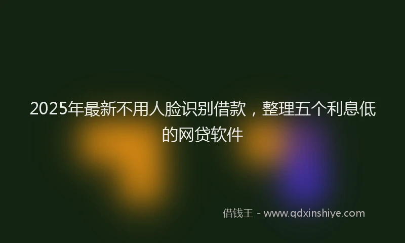 2025年最新不用人脸识别借款，整理五个利息低的网贷软件