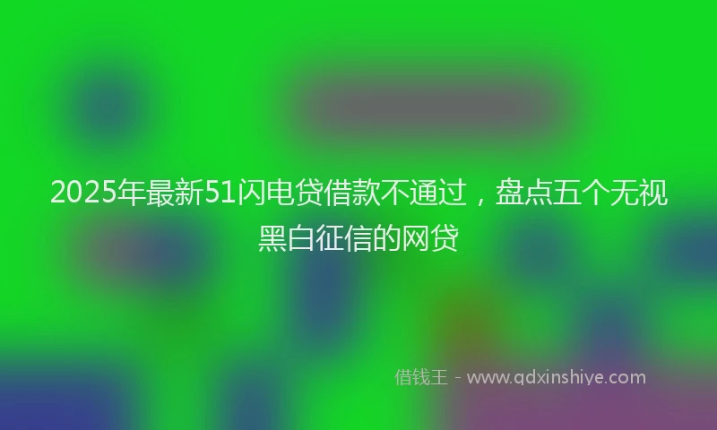2025年最新51闪电贷借款不通过，盘点五个无视黑白征信的网贷