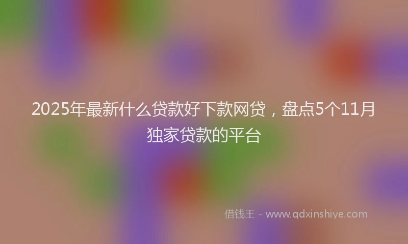 2025年最新什么贷款好下款网贷，盘点5个11月独家贷款的平台