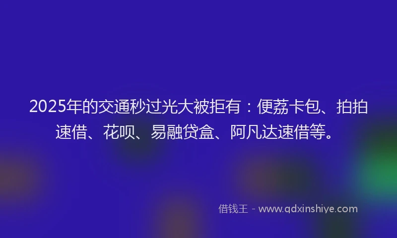2025年的交通秒过光大被拒有：便荔卡包、拍拍速借、花呗、易融贷盒、阿凡达速借等。