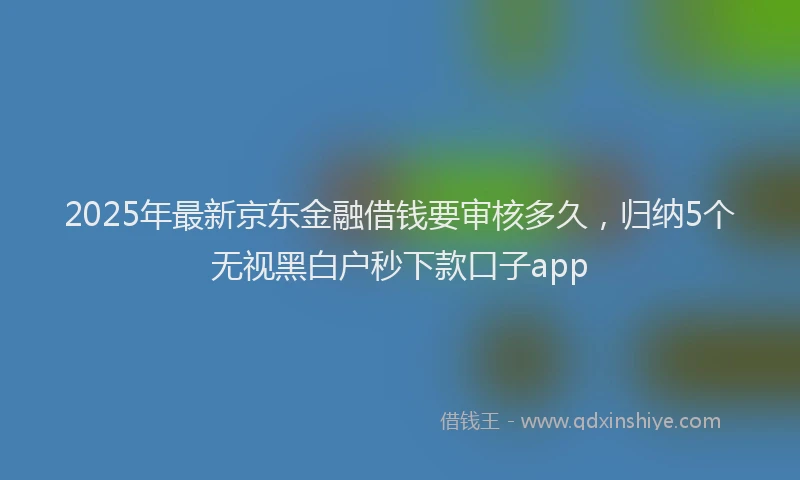 2025年最新京东金融借钱要审核多久，归纳5个无视黑白户秒下款口子app