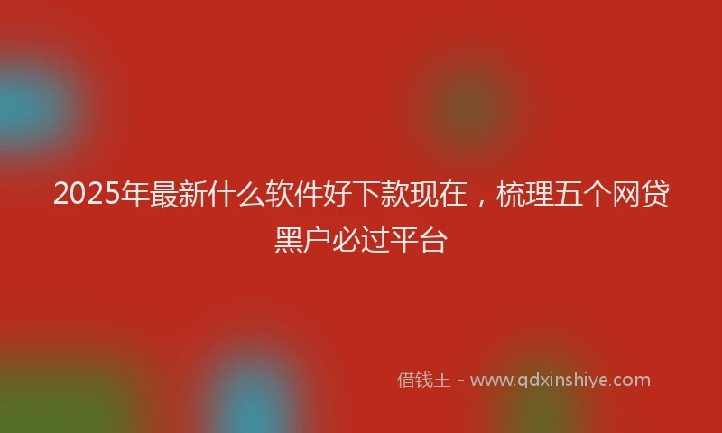 2025年最新什么软件好下款现在，梳理五个网贷黑户必过平台