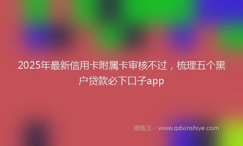 2025年最新信用卡附属卡审核不过，梳理五个黑户贷款必下口子app