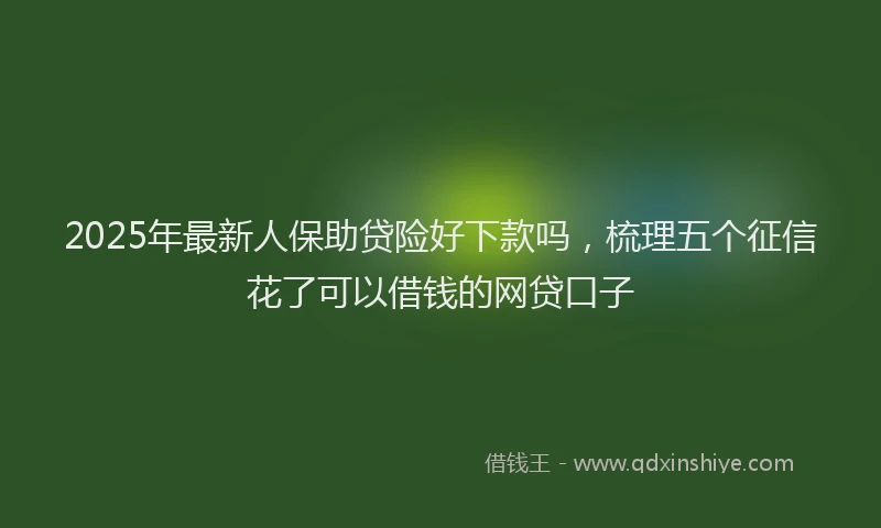 2025年最新人保助贷险好下款吗，梳理五个征信花了可以借钱的网贷口子