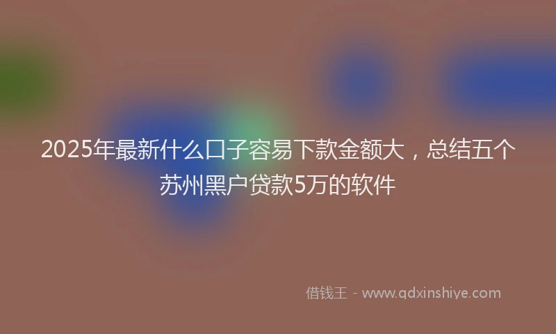 2025年最新什么口子容易下款金额大，总结五个苏州黑户贷款5万的软件