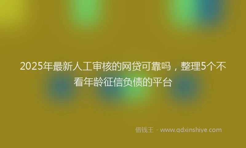 2025年最新人工审核的网贷可靠吗，整理5个不看年龄征信负债的平台