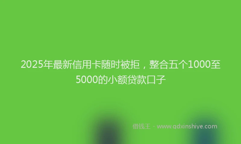 2025年最新信用卡随时被拒，整合五个1000至5000的小额贷款口子