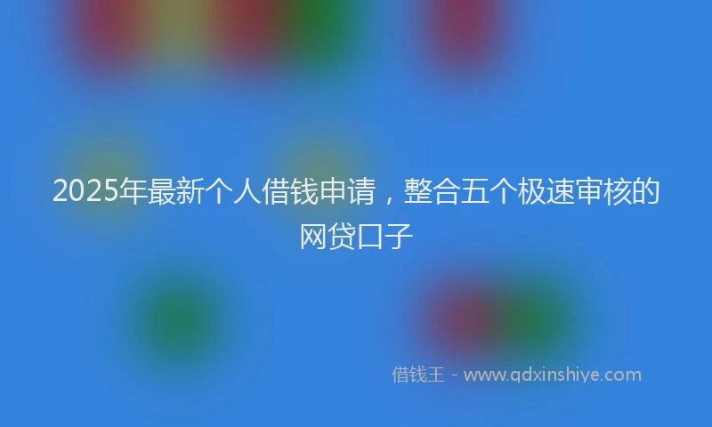 2025年最新个人借钱申请，整合五个极速审核的网贷口子