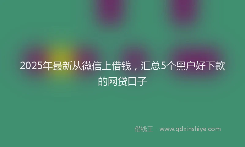 2025年最新从微信上借钱，汇总5个黑户好下款的网贷口子