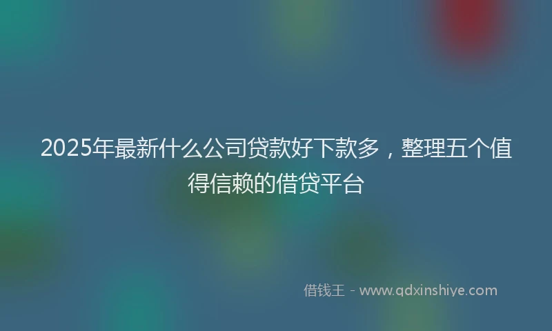 2025年最新什么公司贷款好下款多，整理五个值得信赖的借贷平台