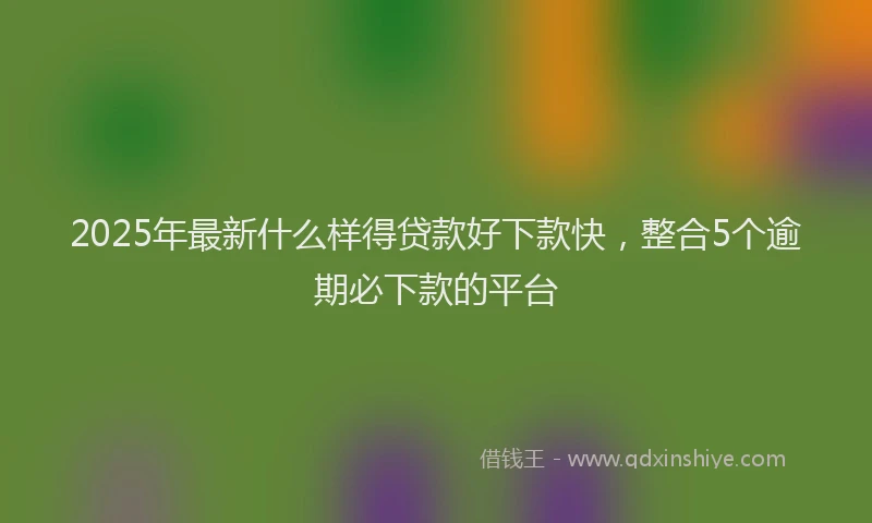 2025年最新什么样得贷款好下款快，整合5个逾期必下款的平台