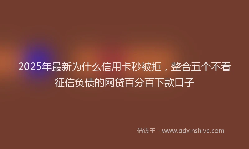 2025年最新为什么信用卡秒被拒，整合五个不看征信负债的网贷百分百下款口子