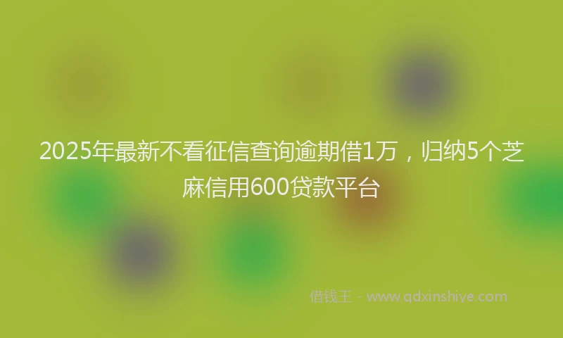 2025年最新不看征信查询逾期借1万，归纳5个芝麻信用600贷款平台