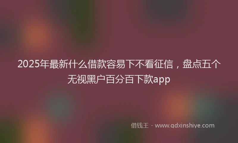 2025年最新什么借款容易下不看征信，盘点五个无视黑户百分百下款app