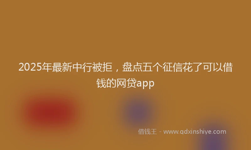 2025年最新中行被拒，盘点五个征信花了可以借钱的网贷app
