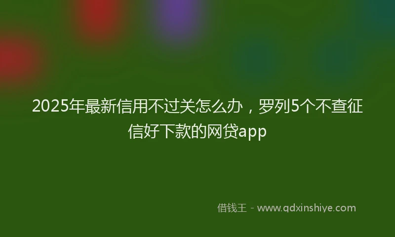 2025年最新信用不过关怎么办，罗列5个不查征信好下款的网贷app