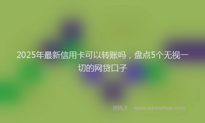 2025年最新信用卡可以转账吗，盘点5个无视一切的网贷口子