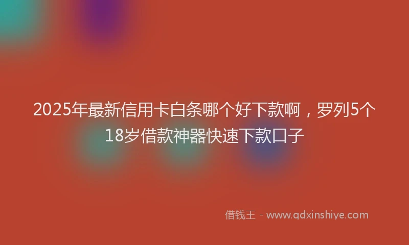 2025年最新信用卡白条哪个好下款啊，罗列5个18岁借款神器快速下款口子