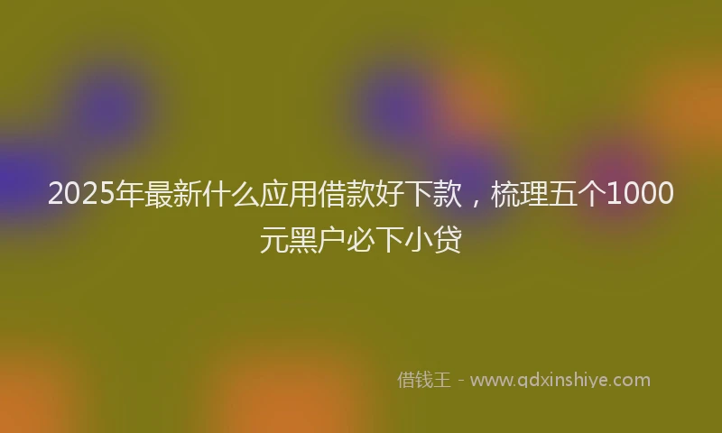 2025年最新什么应用借款好下款，梳理五个1000元黑户必下小贷