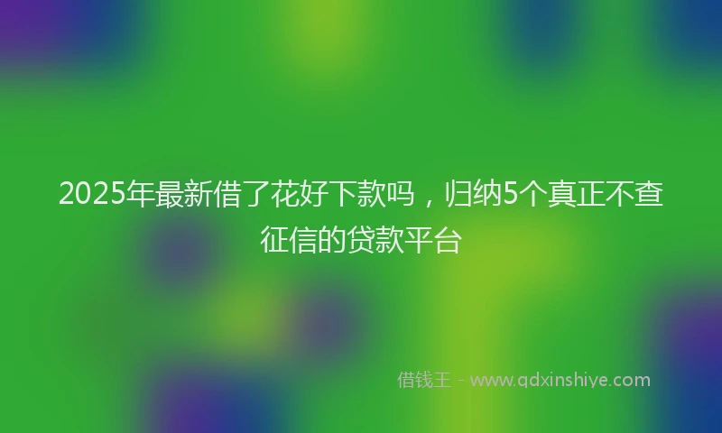 2025年最新借了花好下款吗，归纳5个真正不查征信的贷款平台