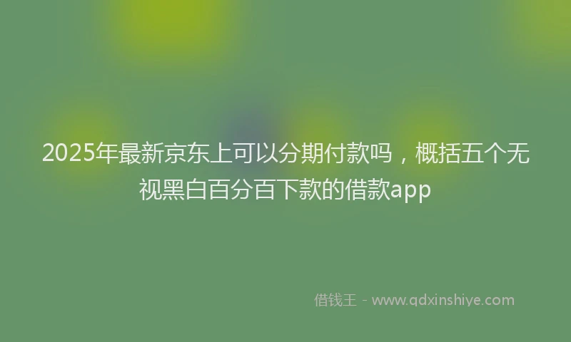 2025年最新京东上可以分期付款吗，概括五个无视黑白百分百下款的借款app