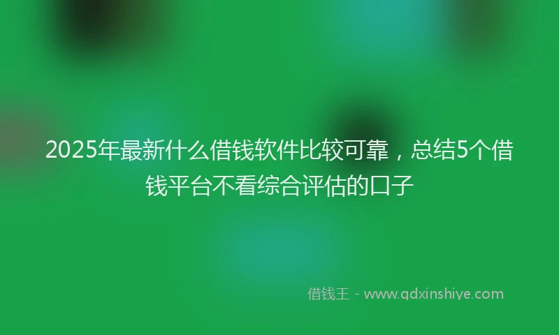 2025年最新什么借钱软件比较可靠，总结5个借钱平台不看综合评估的口子