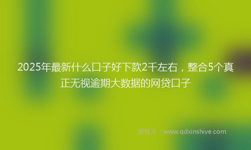 2025年最新什么口子好下款2千左右，整合5个真正无视逾期大数据的网贷口子