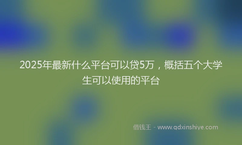 2025年最新什么平台可以贷5万，概括五个大学生可以使用的平台