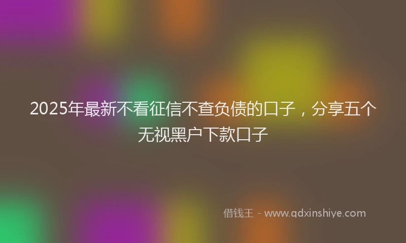 2025年最新不看征信不查负债的口子，分享五个无视黑户下款口子