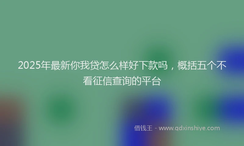 2025年最新你我贷怎么样好下款吗，概括五个不看征信查询的平台