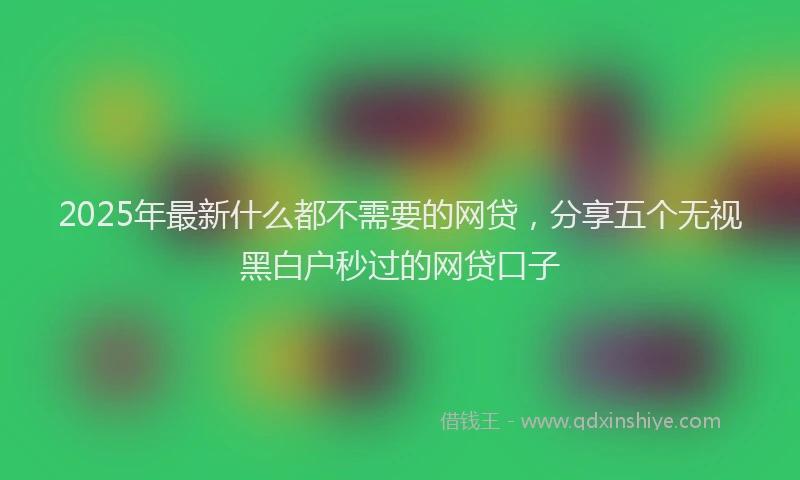 2025年最新什么都不需要的网贷，分享五个无视黑白户秒过的网贷口子