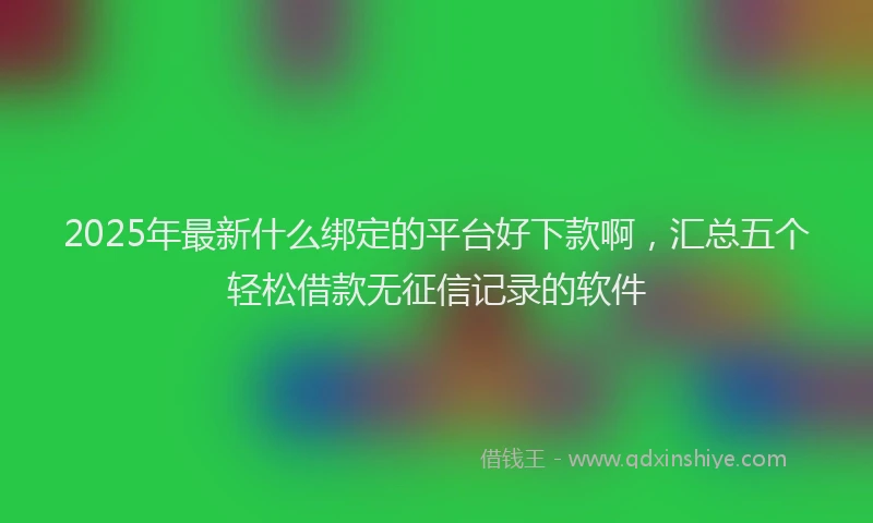 2025年最新什么绑定的平台好下款啊，汇总五个轻松借款无征信记录的软件