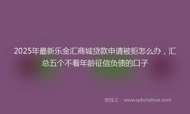 2025年最新乐金汇商城贷款申请被拒怎么办，汇总五个不看年龄征信负债的口子