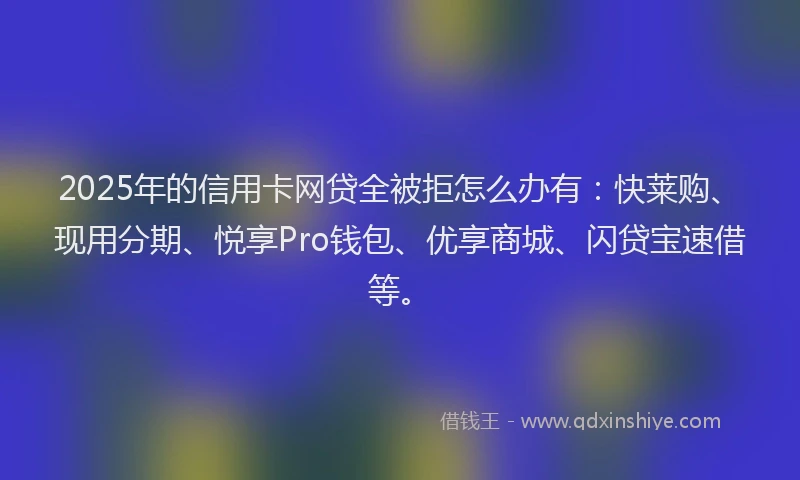 2025年的信用卡网贷全被拒怎么办有：快莱购、现用分期、悦享Pro钱包、优享商城、闪贷宝速借等。