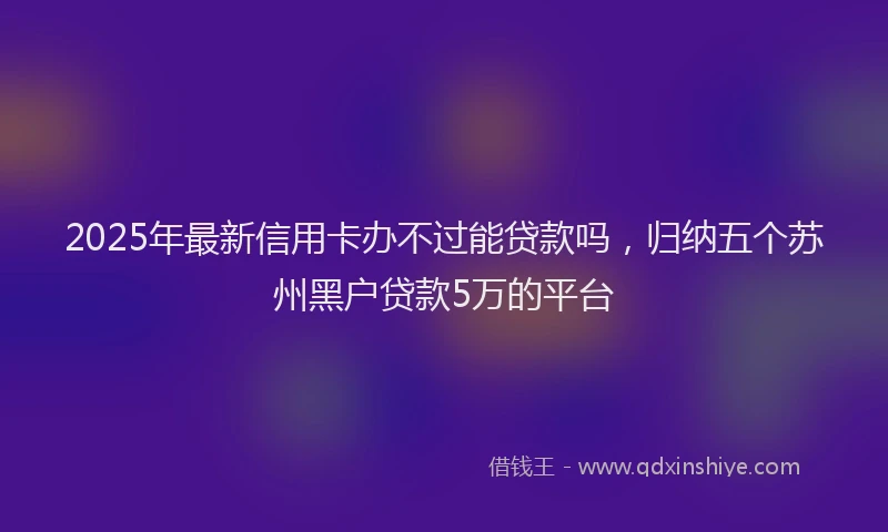 2025年最新信用卡办不过能贷款吗，归纳五个苏州黑户贷款5万的平台