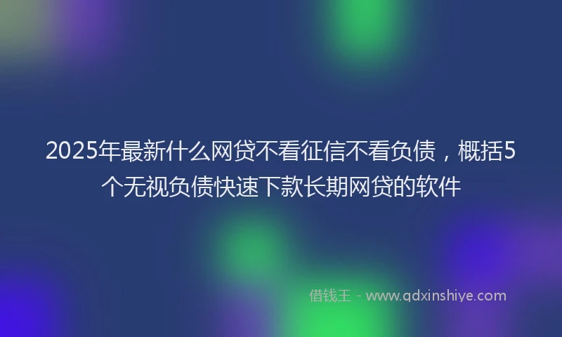 2025年最新什么网贷不看征信不看负债，概括5个无视负债快速下款长期网贷的软件