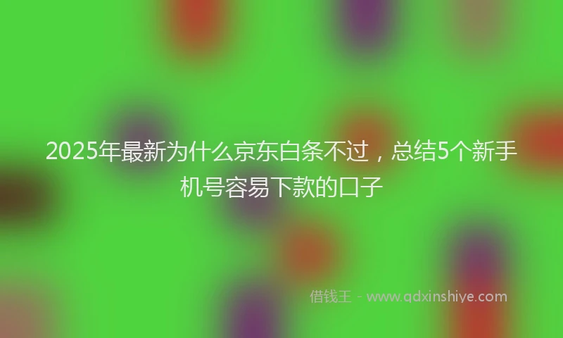2025年最新为什么京东白条不过，总结5个新手机号容易下款的口子