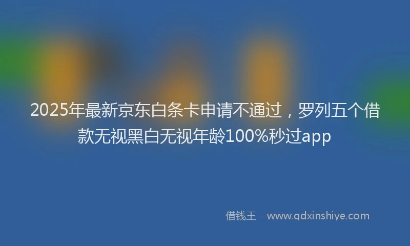 2025年最新京东白条卡申请不通过，罗列五个借款无视黑白无视年龄100%秒过app