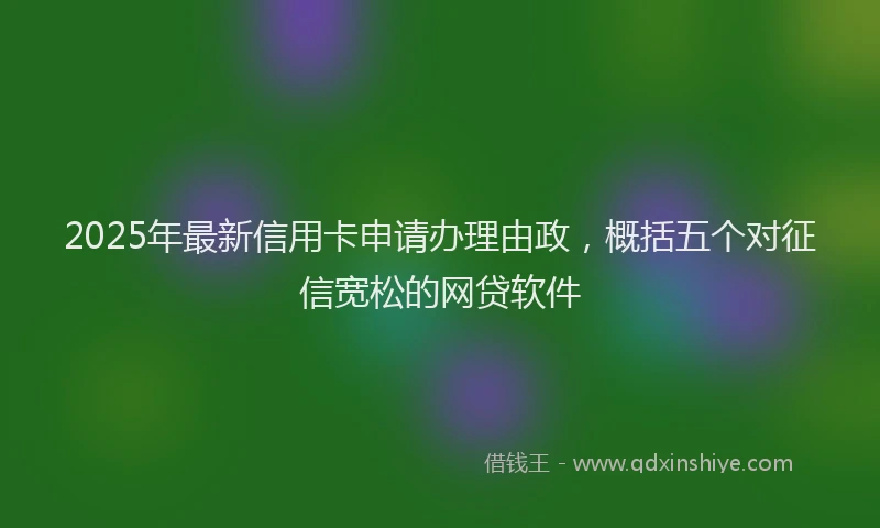 2025年最新信用卡申请办理由政，概括五个对征信宽松的网贷软件