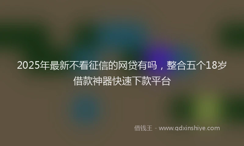2025年最新不看征信的网贷有吗，整合五个18岁借款神器快速下款平台