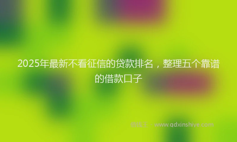 2025年最新不看征信的贷款排名，整理五个靠谱的借款口子