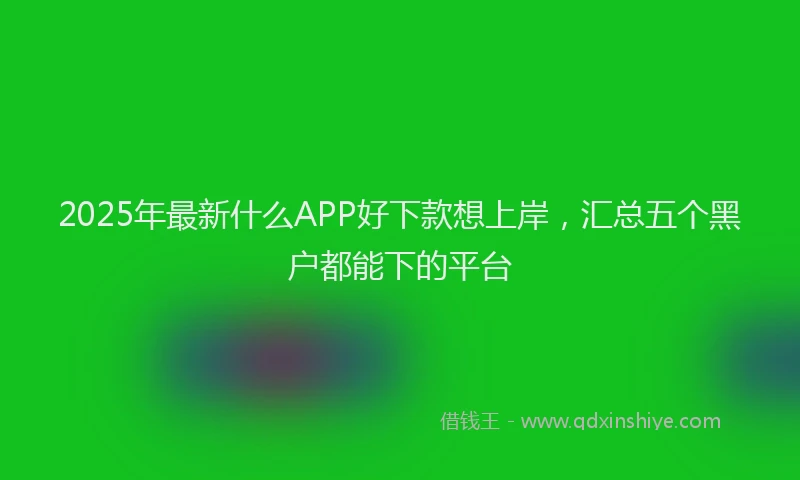 2025年最新什么APP好下款想上岸，汇总五个黑户都能下的平台