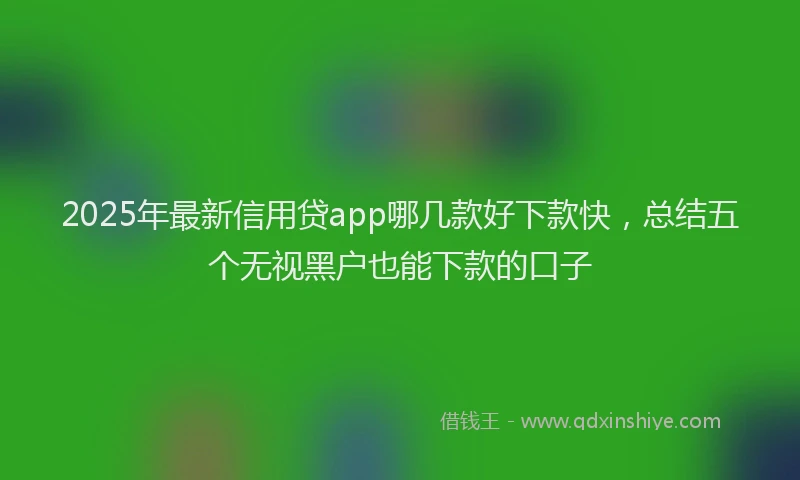 2025年最新信用贷app哪几款好下款快，总结五个无视黑户也能下款的口子