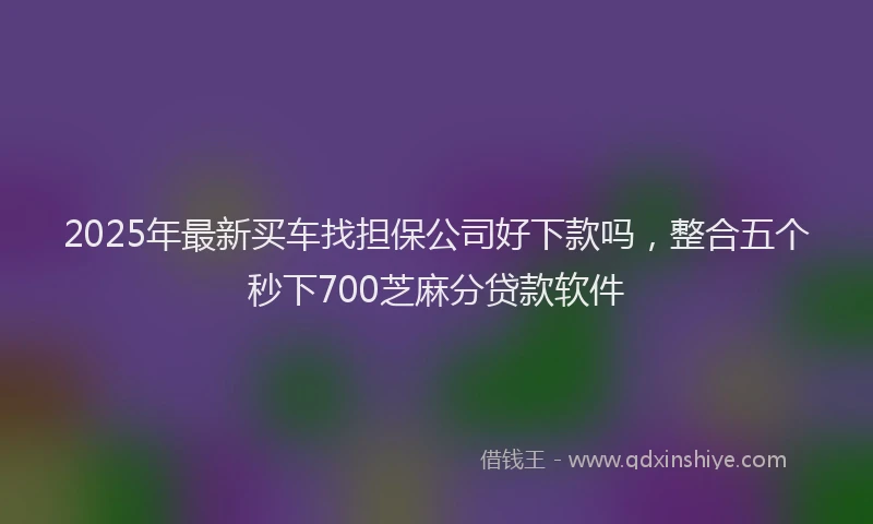 2025年最新买车找担保公司好下款吗，整合五个秒下700芝麻分贷款软件