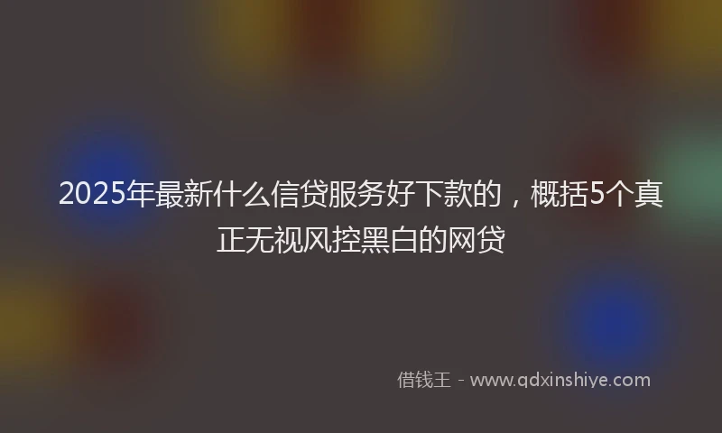 2025年最新什么信贷服务好下款的，概括5个真正无视风控黑白的网贷