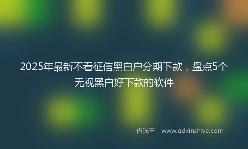 2025年最新不看征信黑白户分期下款，盘点5个无视黑白好下款的软件