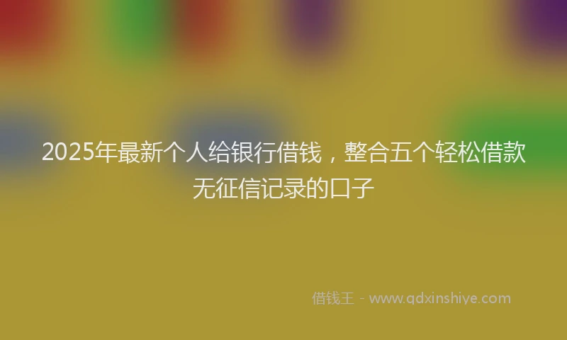 2025年最新个人给银行借钱，整合五个轻松借款无征信记录的口子