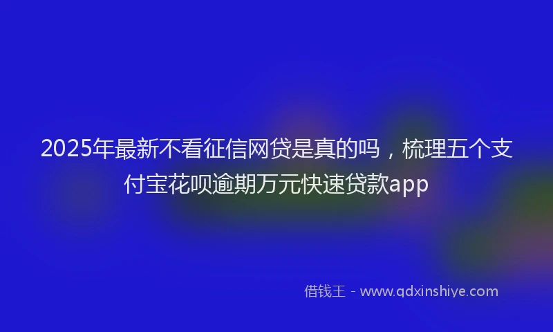 2025年最新不看征信网贷是真的吗，梳理五个支付宝花呗逾期万元快速贷款app
