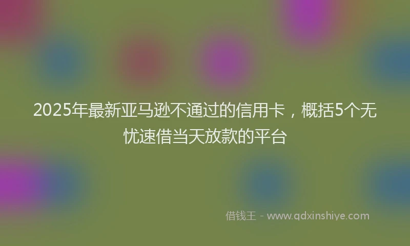 2025年最新亚马逊不通过的信用卡，概括5个无忧速借当天放款的平台
