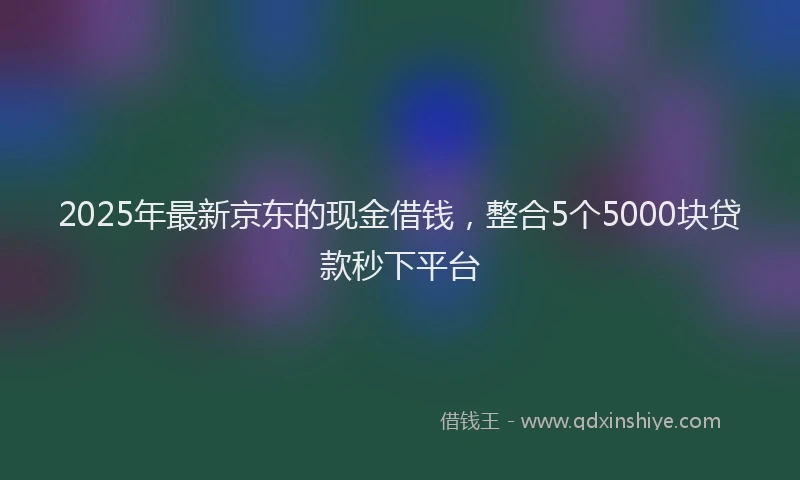 2025年最新京东的现金借钱，整合5个5000块贷款秒下平台